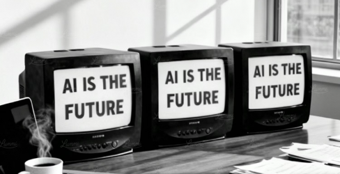 AEO, GEO e presença em respostas de IA — ilustração conceitual.